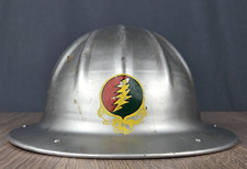 B. F. McDonald aluminum hard hat w Grateful Dead Steal Your Face logo & lyrics
