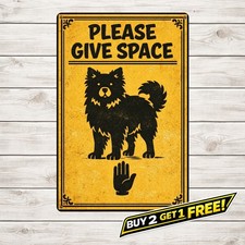 Do Not Pet Furry Dog Bear Text Funny Retro Metal Tin Sign 8x12