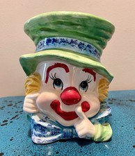 Napco Clown Planter #275 Vintage Ceramic Head Vase 5.5” Japan