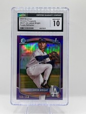 2025 Bowman Chrome Prospects Jakob Wright #BCP-143 Purple Refractor /250 Gem 10