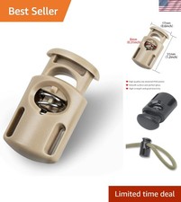 Brand New Plastic Cord Locks End Spring Stop Toggle Stoppers 10Pcs Khaki