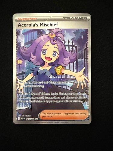 Acerola's Mischief 165/132 Ultra Rare Mega Evolution Pokemon Holo Near Mint