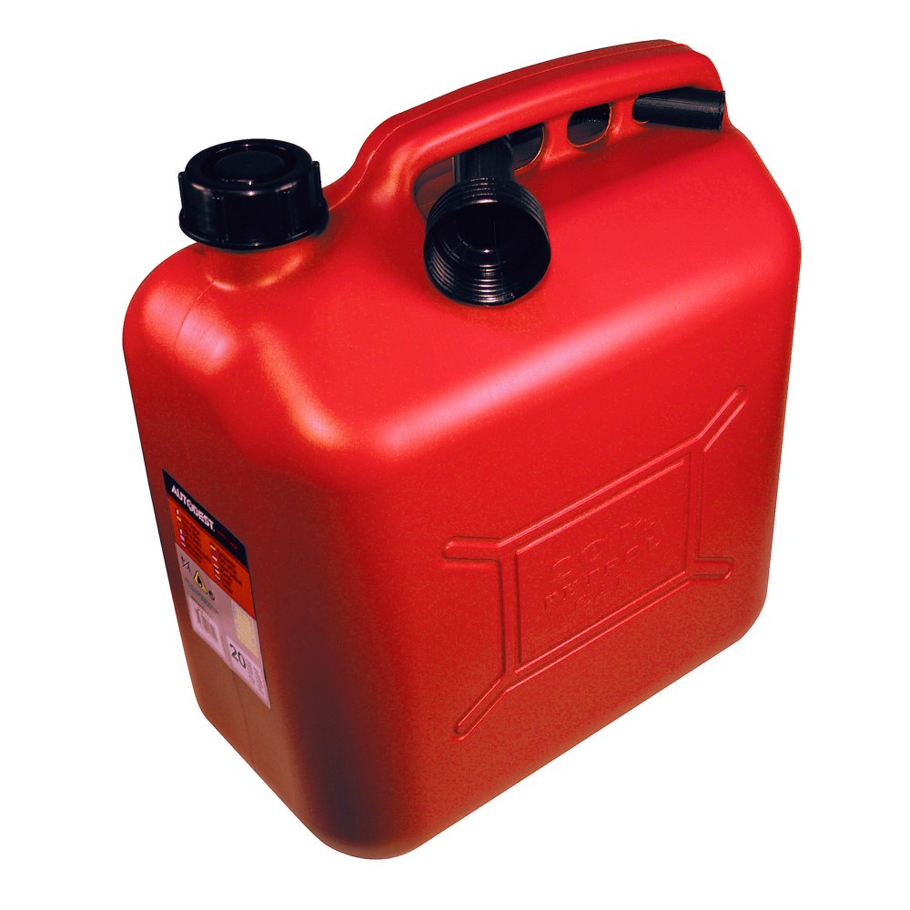 Jerrican à carburant AUTOBES en plastique noir de 20 litres pour essence et diesel