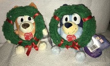 6" Bluey  Bingo Plush Lot Christmas Wreath Lights Up Backpack Bag Clip NwT