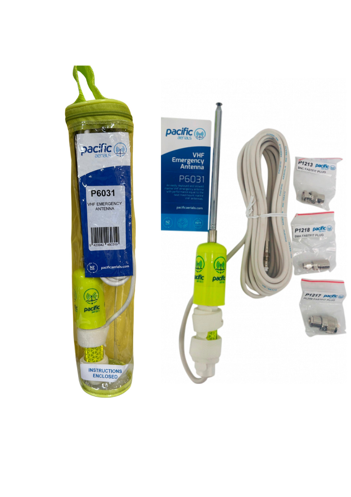 Antenne de secours marine Pacific Aerials P6031 pour radio VHF de bateau de plaisance et pêche