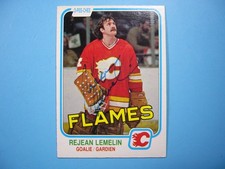 1981/82 O-PEE-CHEE HOCKEY CARD #44 REJEAN LEMELIN ROOKIE EX AUTO AUTOGRAPH OPC