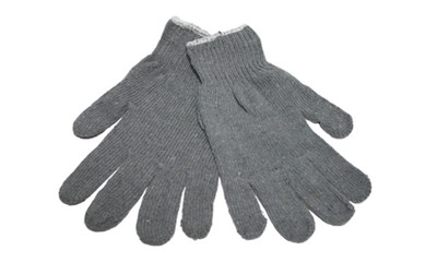 12 Pairs - Size Large - Grey Cotton String Knit Gloves
