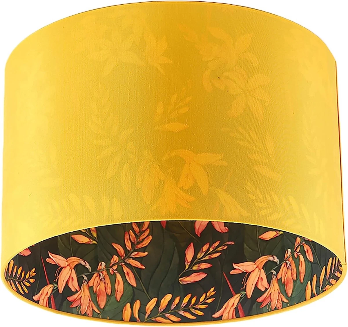 Contemporary 45cm Yellow Mustard Round Drum Lampshade E27 60