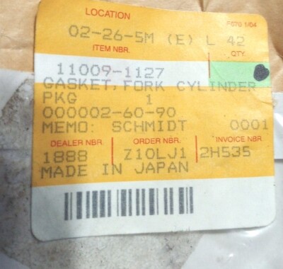 Kawasaki ZX-6R, ZX-7R,ZX-9R Fork Cylinder Gasket NOS 11009-1127 (L