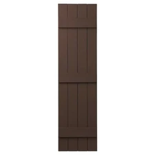 Ply Gem Shutters Pair 15"W x 59"H Closed Board + Batten Polypropylene in Brown
