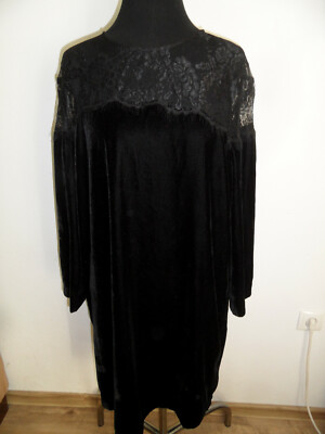 Hallhuber festive velvet dress with lace black size 44 new 1021