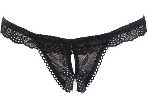 Sexy Womens Cheeky Crotchles Pearl Panties Thong Lace Underwear Briefs Lingeries - Picture 7 of 14