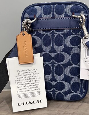 ショルダーバッグ COACH Aden Crossbody Bag In Signature Denim CY889 COACH CY889 Aden Crossbody Bag In Signature Denim & Leather