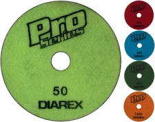 Diarex Pro Series Polish Pads 4" 50,100,400,800,1500 Grit