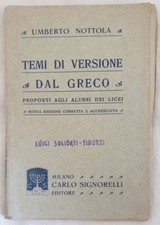 Grammaire Umberto Nottola Thèmes De Version Du Grec Signorelli Début 1900