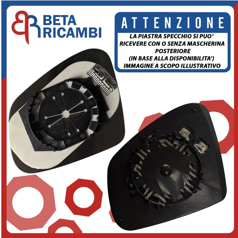 Vetro Specchietto Opel Astra J P10 Piastra Specchio Sinistro Sx Termico - Immagine 2 di 4