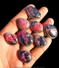 Buy Rhodonite Gemstone Rings Lot 925 Sterling Silver Plated Wholesale Jewelry