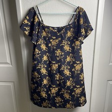 SHEIN Floral Dress Women’s Size Large Black Short Sleeve Midi Dress