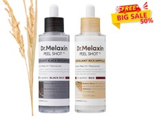 Dr.Melaxin PEEL SHOT GLOW EXFOLIANT RICE AMPOULE WHITE RICE BLACK RICE /