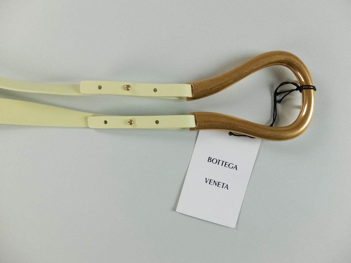 【送料&関税込】Bottega Veneta Butterscotch Belt BOTTEGA VENETA lemon yellow leather belt with gold horseshoe