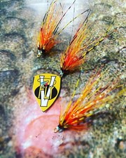 3 V Fly Size 10 In Flames Hot Orange Willie Gunn Octopus Double Salmon Flies