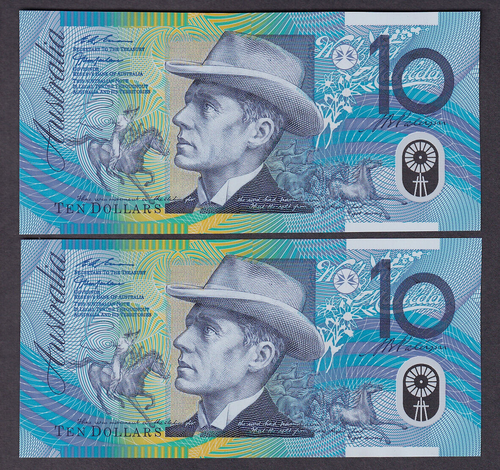 1993-1998 Blue & Grey "Tenners" ($10) - 2 x CONSEC Prefix Pairs in ANDA Folder.. - Picture 4 of 4
