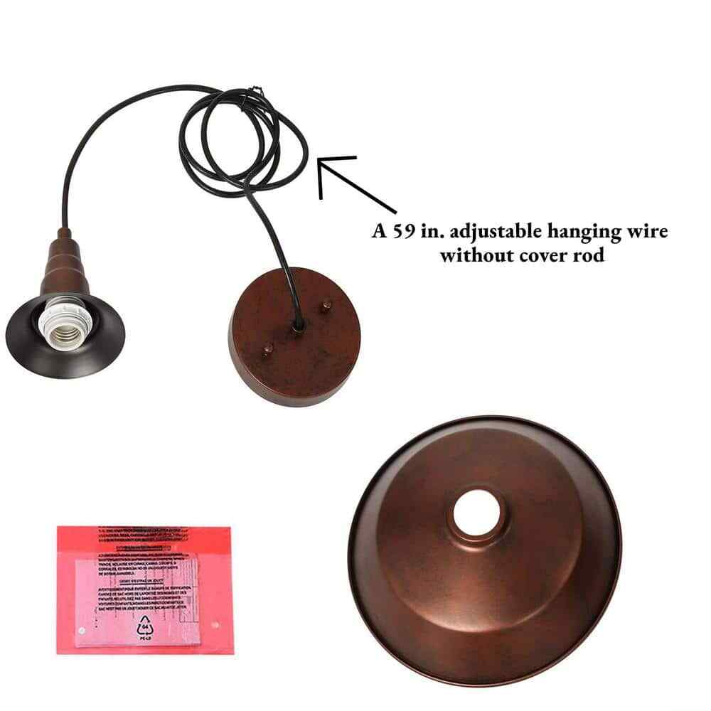 LNC 1-Light Bronze Rustic Industrial Chandelier Barn Light Pendant Ceiling Light