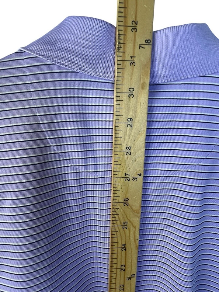 Donald Ross Men's Purple Stripe Golf Polo Shirt Large CC Logo Sleeve eBay