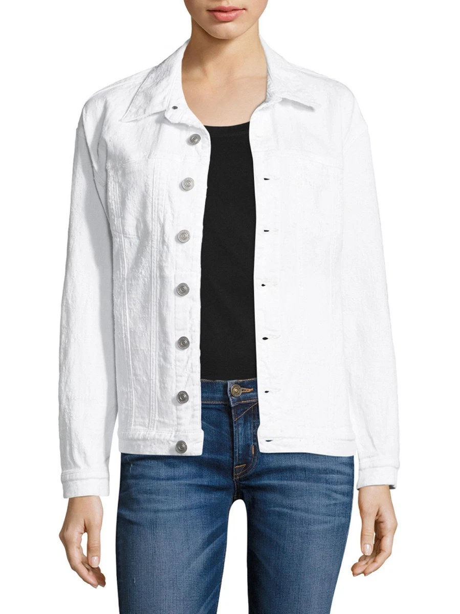HUDSON JEANS EMMET BOYFRIEND LONG SLEEVES WHITE JACKET SIZE S M