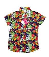 Cleveland Indians Women's FOCO Pineapple Button-Up Hawaiian Shirt Size Small NEW