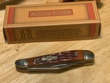 Rough Ryder Amber Jigged Bone Peanut 2 7/8" Pocket Knife RR110