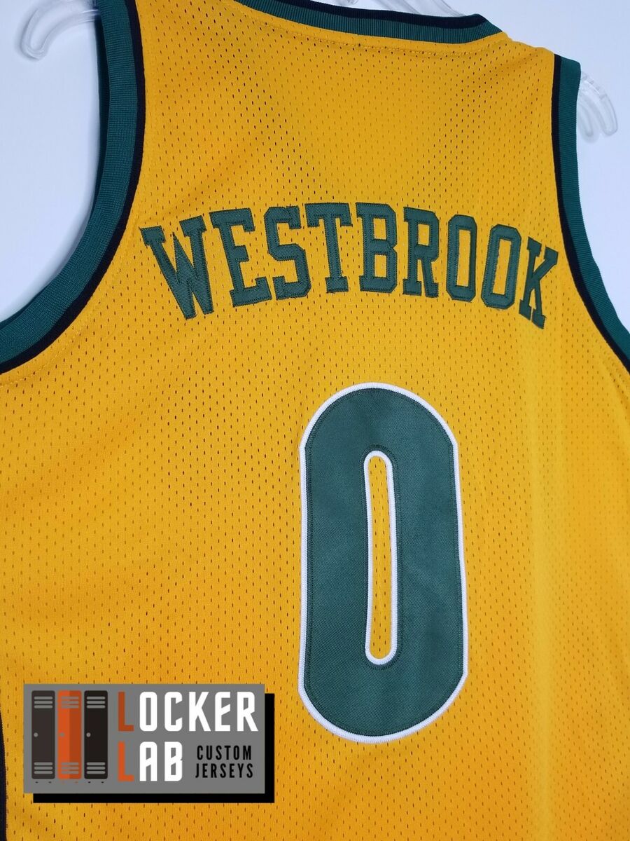 Russell Westbrook #0 Seattle Retro Throwback Basketball Jersey Yellow