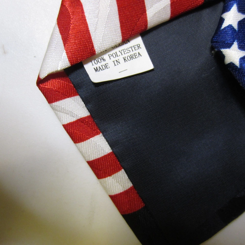Gravata masculina Steven Harris vermelha branca azul estrelas listras Patriotic America Eagle - Imagem 3 de 4