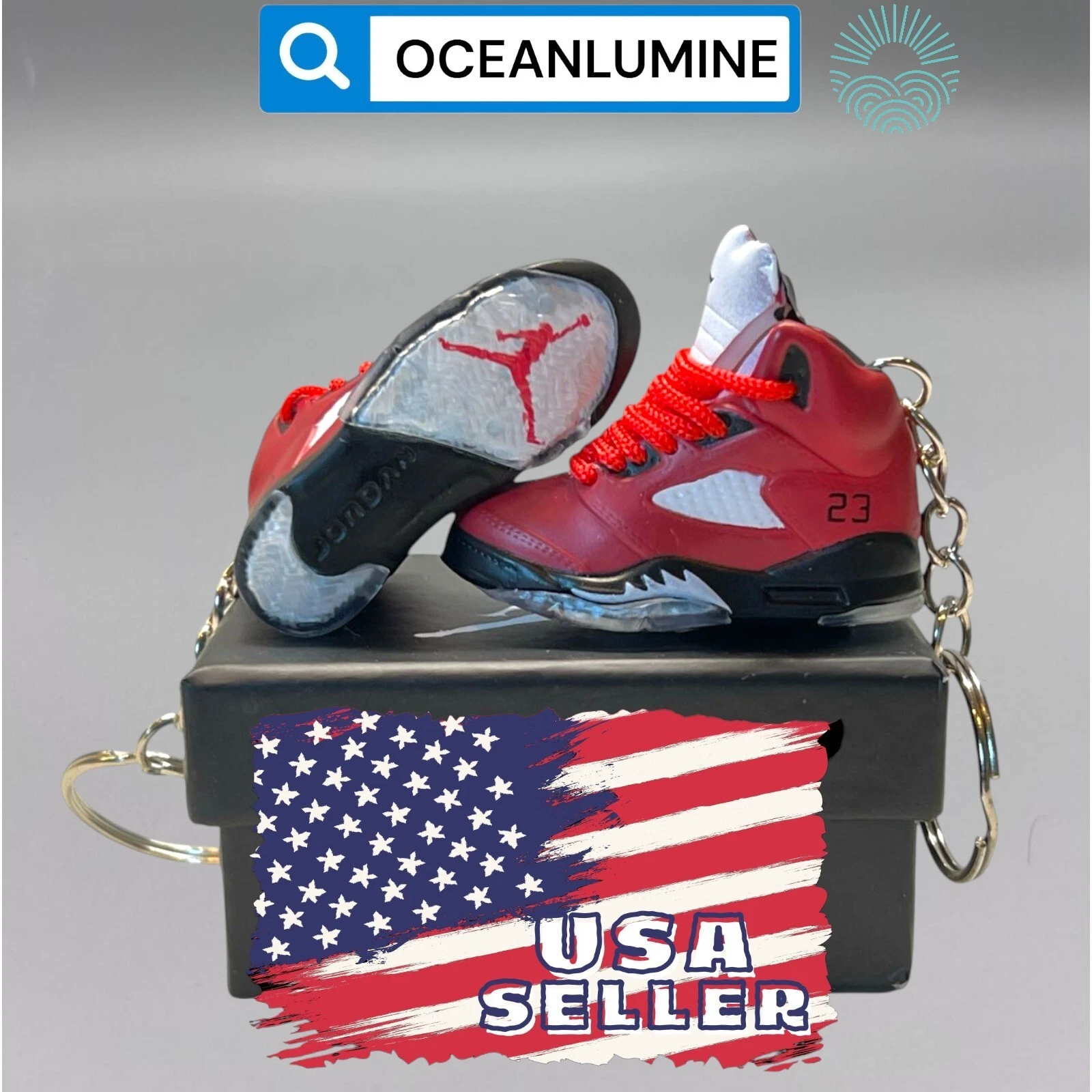 Porte clés Jordan 3D Mini Sneaker de la meilleure qualité, boîte à chaussures, boîte d'affichage option