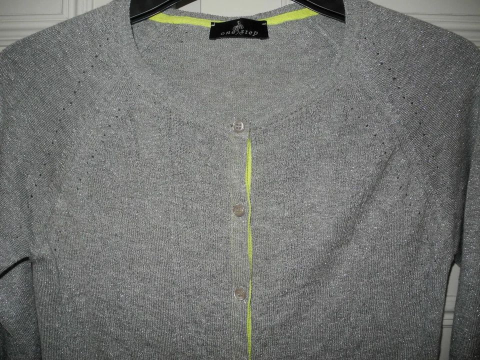 Gilet One Step gris irisé 36/38 maille fantaisie - Photo 2/4