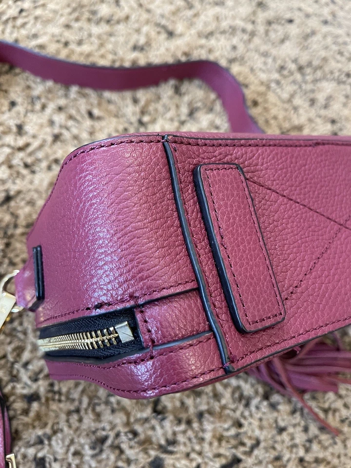 Bolso Bandolera Milly Cuero Genuino Borgoña Cartera Foto 4 de 4