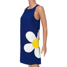 Lisa Perry 100% cotton a line dress size 2 daisy applique floral made in USA