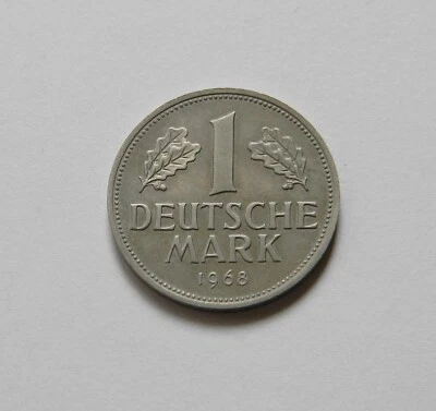 BRD: 1 DM 1968 J, J. 385, stempelglanz, SEHR SELTEN !!! PRACHTEXEMPLAR !!! - Bild 1 von 2