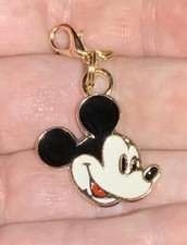 Gold Mickey Mouse Charm Zipper Pull  Keychain Add On Clip  