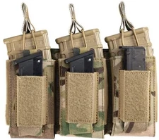 MOLLE Triple Open Top 5.56 & Pistol Magazine Pouch Tactical Mag Carrier