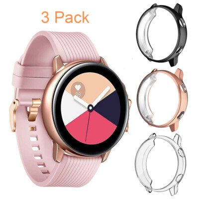 3 Pack For Galaxy Watch Active 40mm Smart Watch Screen Protector TPU Case Cover