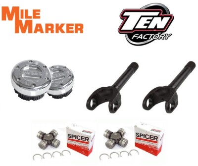 DANA 60 FRONT 35 SPLINE LOCKING HUBS & 1480 CHROMOLY OUTER SHAFTS CHEVY & DODGE