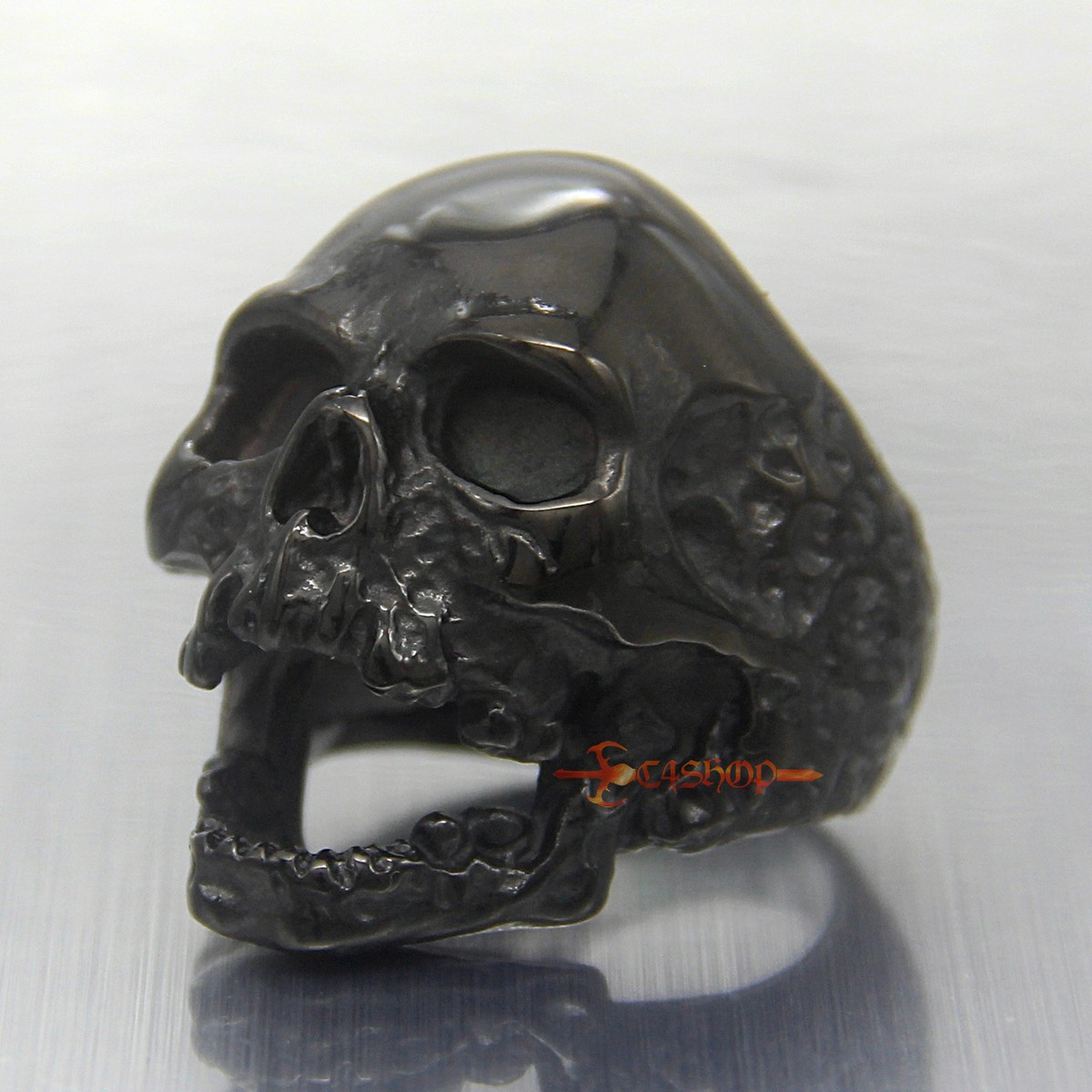 Huge Heavy Gothic Stainless Steel Plague Skull Mens Biker Huge Heavy Gothic Stainless Steel Plague Skull Mens Biker