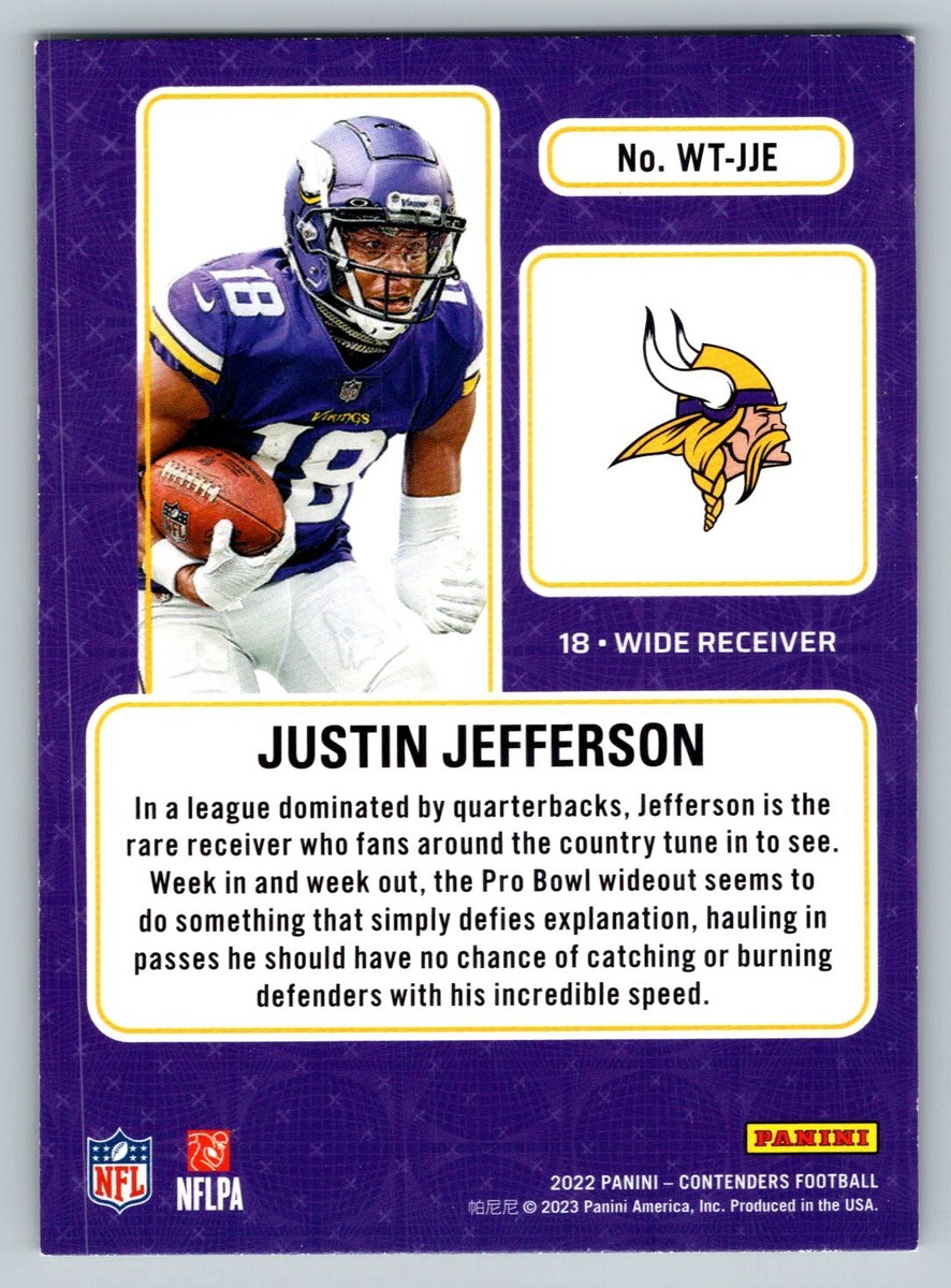 2022 Panini Contenders #WT-JJE Justin Jefferson Vikings Winning