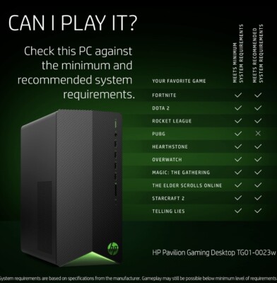System Requirements Best Graphics For Pubg Lite HP Pavilion Tg01