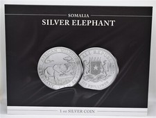 Vetrina elefante somalo - per monete d'argento da 20 x 1 oncia con capsule