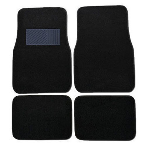 4PCS Universal Fit Car Truck Front + Rear Vinyl Heel Pad Carpet Floor Mats Set