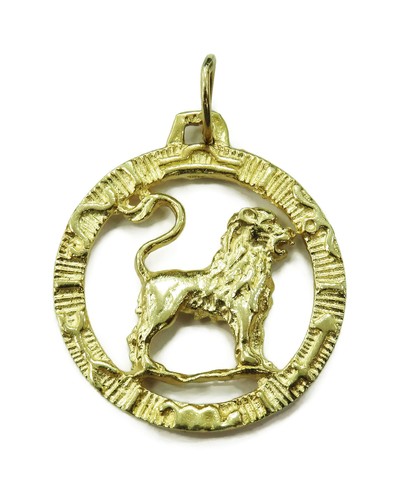 14K Yellow Gold Zodiac Leo Charm 