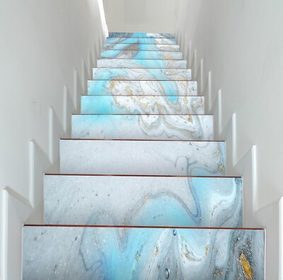Arc en ciel bleu & vert escaliers décoration escalier adhésif Riser panneaux escaliers contremarches autocollant murale Photo murale autocollant papier peint en vinyle amovible - France