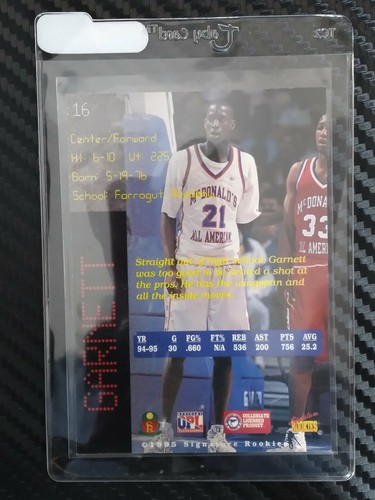 1995 Signature Rookies Kevin Garnett Promo Gold #16 - Taby Card™ Grade NM/MT 7.5 - Picture 2 of 2